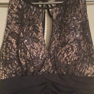 R&M Richards Navy Sequined Dress in size 4 petite